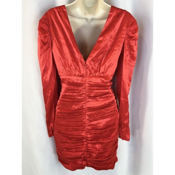 NWT NICHOLAS Gathered Party Dress in Scarlet Red $698 - Picture 7 of 14